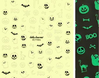 Spooky Halloween Nail Art Sticker / Haunted Glow