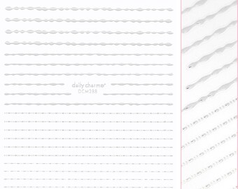 Chic Nail Art Sticker / Decorative Lines / Silver