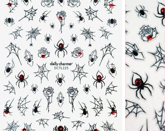 Halloween Bejeweled Nail Art Sticker / Spider Webs