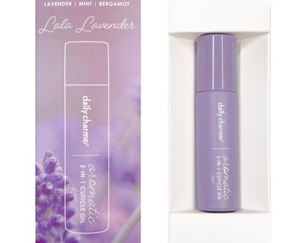 Daily Charme Aromatic 2-in-1 Cuticle Oil Roller - Lala Lavender - Nourishing Lavender Scented Portable Nail Oil for Nail and Hand Care