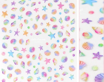 3D Embossed Nail Art Sticker / Under The Sea