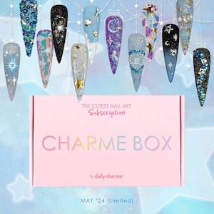 May 2024 Zodiac Celestial Themed Charme Box - Nail Art Mystery Box, Surprise Box for Nail Lover, Beauty Box Nail Art Supplies, Gift Idea