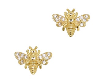 Honeybee / Zircon Charm / Gold