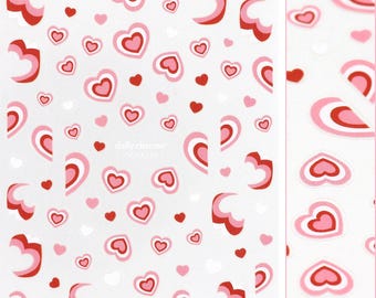Valentine Nail Art Sticker / Retro Hearts