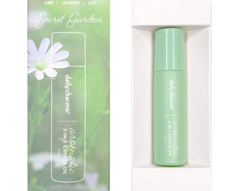 Daily Charme Aromatic 2-in-1 Cuticle Oil Roller - Secret Garden - Nourishing Jasmine Scented Portable Nail Oil for Nail and Hand Care