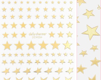 Chic Nail Art Sticker / Dazzling Stars / Metallic Gold
