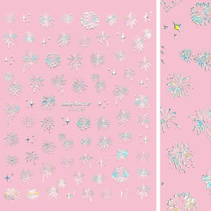 Chic Nail Art Sticker / Holographic Fireworks