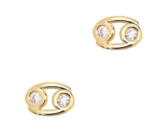 Cancer / Zodiac Sign Zircon Charm / Gold