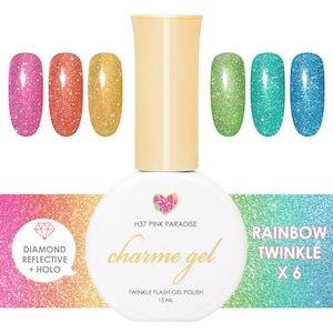 Charme Gel Summer Rainbow Holo Twinkle Collection / 6 Colors