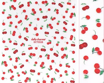 3D Embossed Nail Art Sticker / Red Cherry