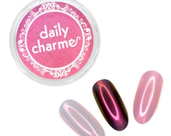 Daily Charme Ruby Stardust Chrome Powder - Aurora Red Pigment for Iridescent Glazed Nails