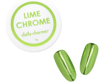 Daily Charme Lime Green Chrome Powder for Reflective Mirror Nails