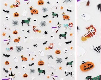 Spooky Halloween Nail Art Sticker / Puppy Costume Party
