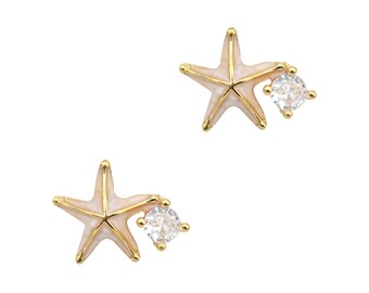 Twinkle Enamel Starfish / Gold