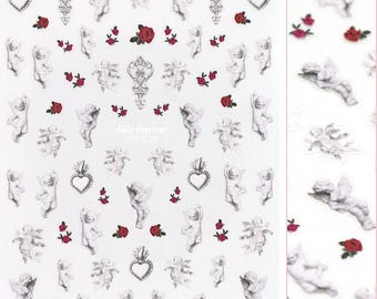 3D Embossed Nail Art Sticker / Baroque Angel