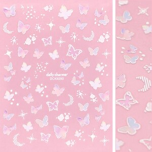 3D Embossed Nail Art Sticker / Celestial Butterfly