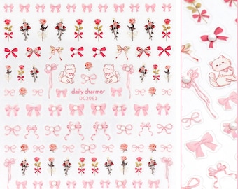 Bejeweled Nail Art Sticker / Coquette Roses