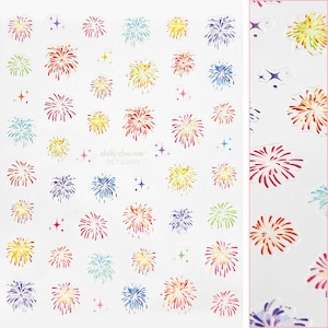 Chic Nail Art Sticker / Radiant Fireworks