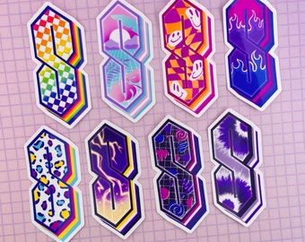 Cool S Sticker, 90s Retro Pride Design