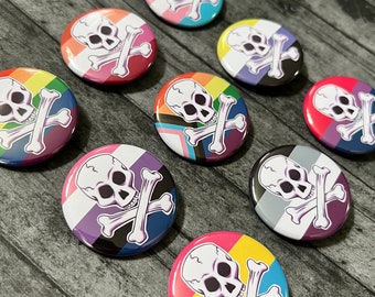 Pirate Pride Flag Pinback Button