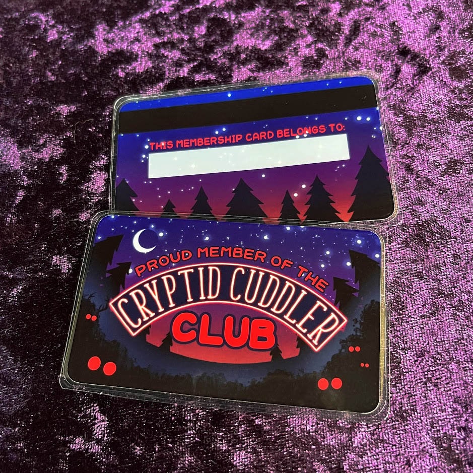 Cryptid Cuddler Club Membership Card Laminated