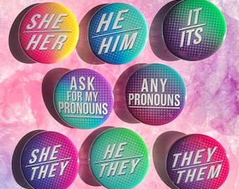 Pronoun 1.5in Pin Pinback Button Badge