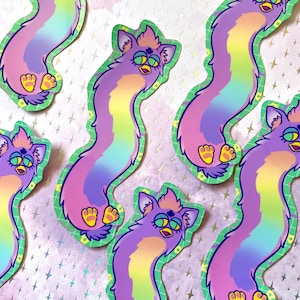 Adesivo Furby 5 in pastello lungo