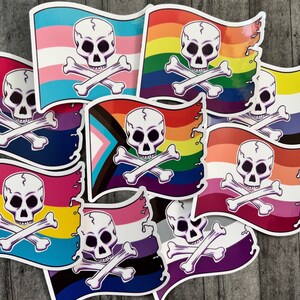 Sticker drapeau de la fierté des pirates