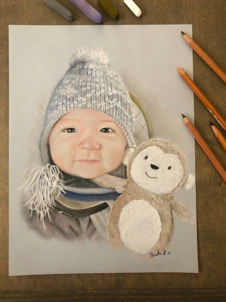 pastel paintings portrait art, portrait art made to order art commissions pastel paintings artwork Custom Portrait Art from your photo