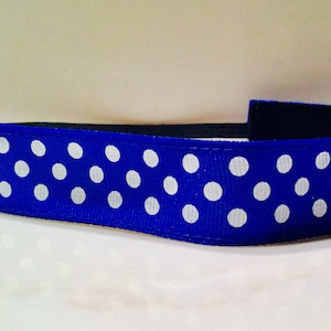 Royal Blue w/ White Polka Dots
