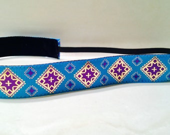 Gold Diamonds - Turquoise and Purple