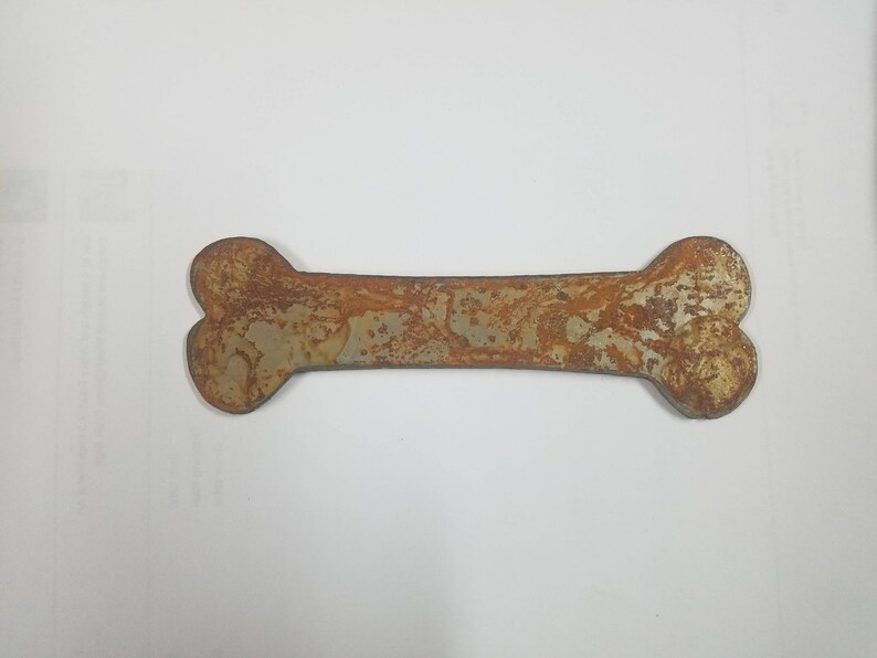 6 Inch Dog Bone Pet Cat Animal Metal Rough Rusty Vintage Y Etsy - image 0