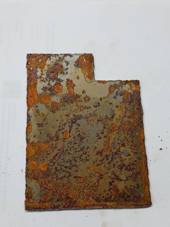 6 Inch TEXAS State Shape Rough Rusty Metal Vintage Stencil Ornament Magnet