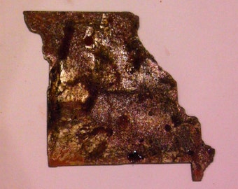 6 inch State Shape MISSOURI MO Rusty Vintage Antique-y Metal Steel Wall Art Ornament Craft Stencil