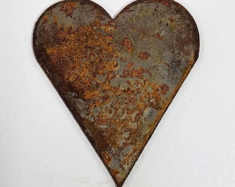 Heart Shape 6 inch Rusty Rustic Vintage Antique-y Metal Steel Wall Art Ornament Craft Farm House Garden Stencil DIY Sign