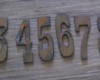 1.5 inch Numbers Set 0 1 2 3 4 5 6 7 8 9 Rusty Vintage Western Style Metal Steel Wall Art Ornament Stencil DIY Sign Made in USA