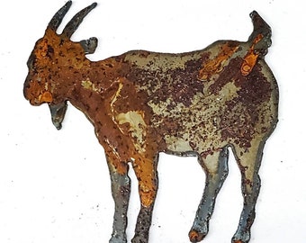 Goat  Billy Nanny Doe Kid Farm Animal Shapes 4 inch Rough Rusty Metal Steel Wall Art Stencil DIY Craft Sign Made in USA