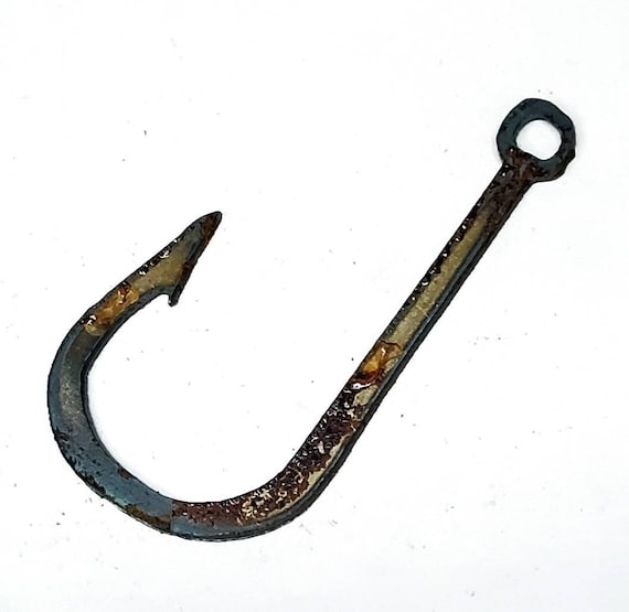 Fish Hook Shape 4 Inch Rusty Vintage Antiquey Metal Steel Etsy