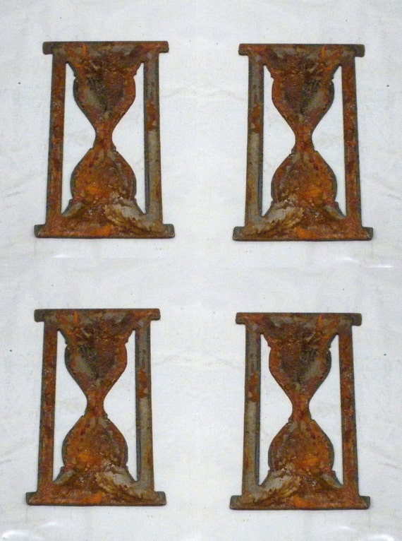 Lot of 4 Roadrunner Bird Shapes 3" Rusty Metal Vintage Ornament Craft Sign 