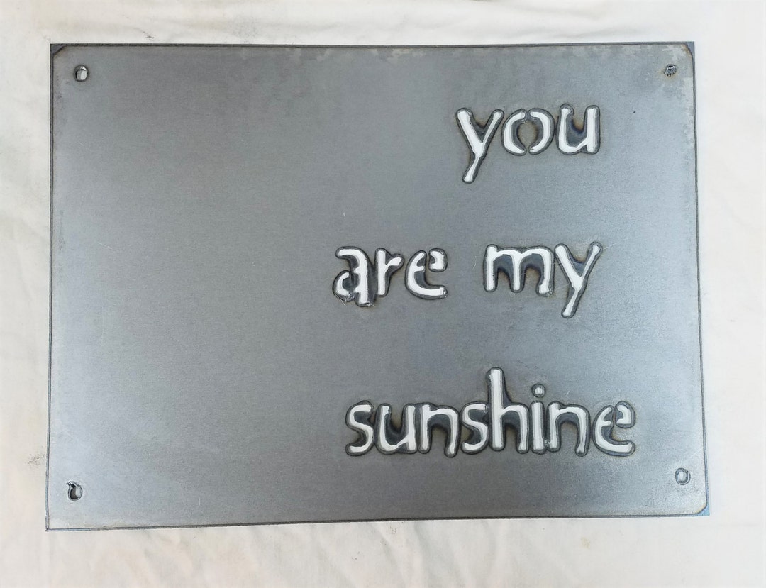 12 X 9 Inch 'you Are My Sunshine' Metal Steel Wall Art Ornament Craft Sign Vintage Farmhouse