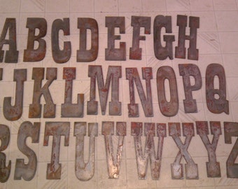 8 inch Letters Alphabet PER LETTER or NUMBER Rusty Vintage Western Style Metal Steel Wall Art Ornament Magnet Stencil