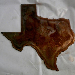 6 inch State Shape TEXAS Rusty Vintage Antique-y Metal Steel Wall Art Ornament Craft Stencil DIY Sign Made in USA