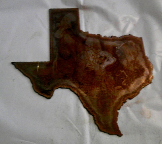 6 Inch HAWAII HI State Shape Rusty Metal Vintage Stencil Ornament Craft Sign