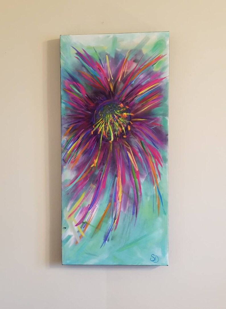 Fleurtoile Art Printoriginalà La Main Peinture Acrylique Etsy