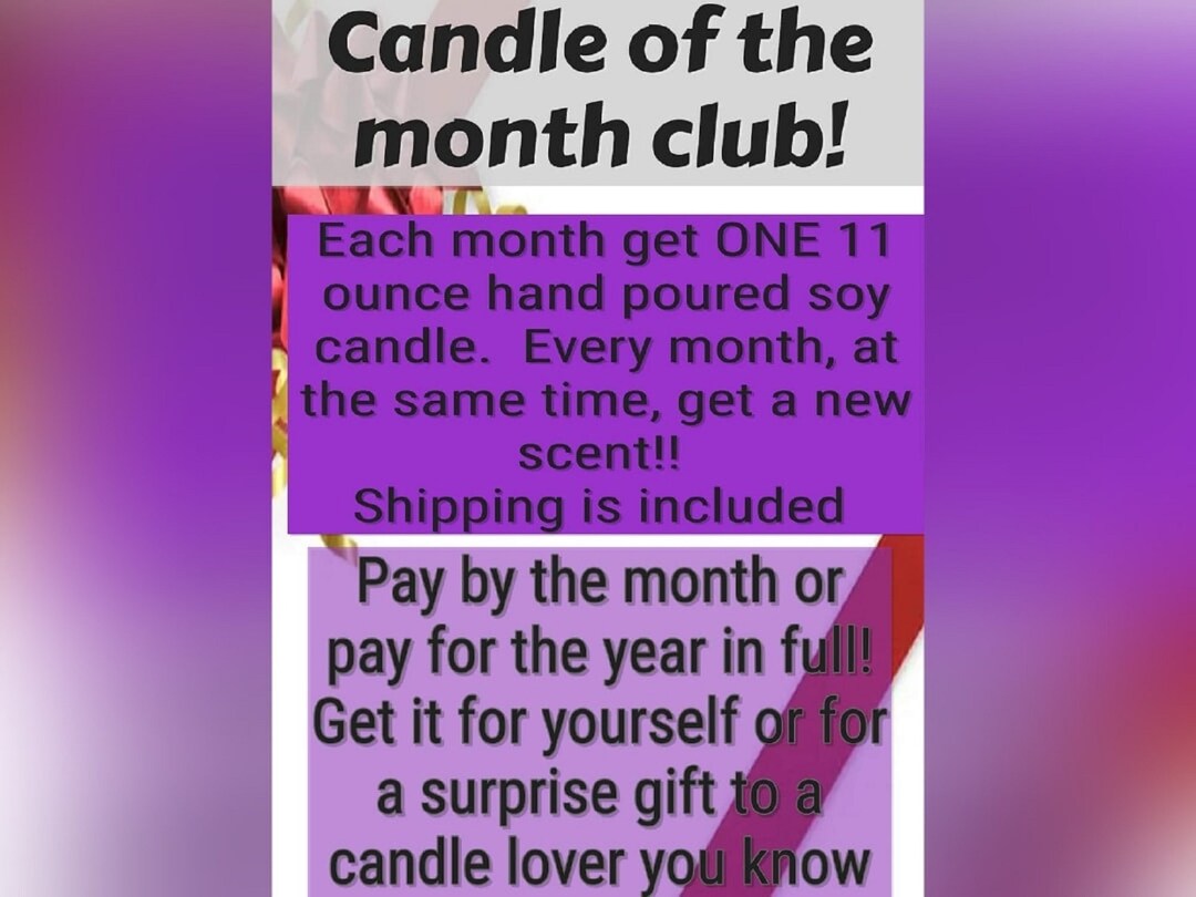 Candle of the Month Club Homemade Soy Candle Club Etsy