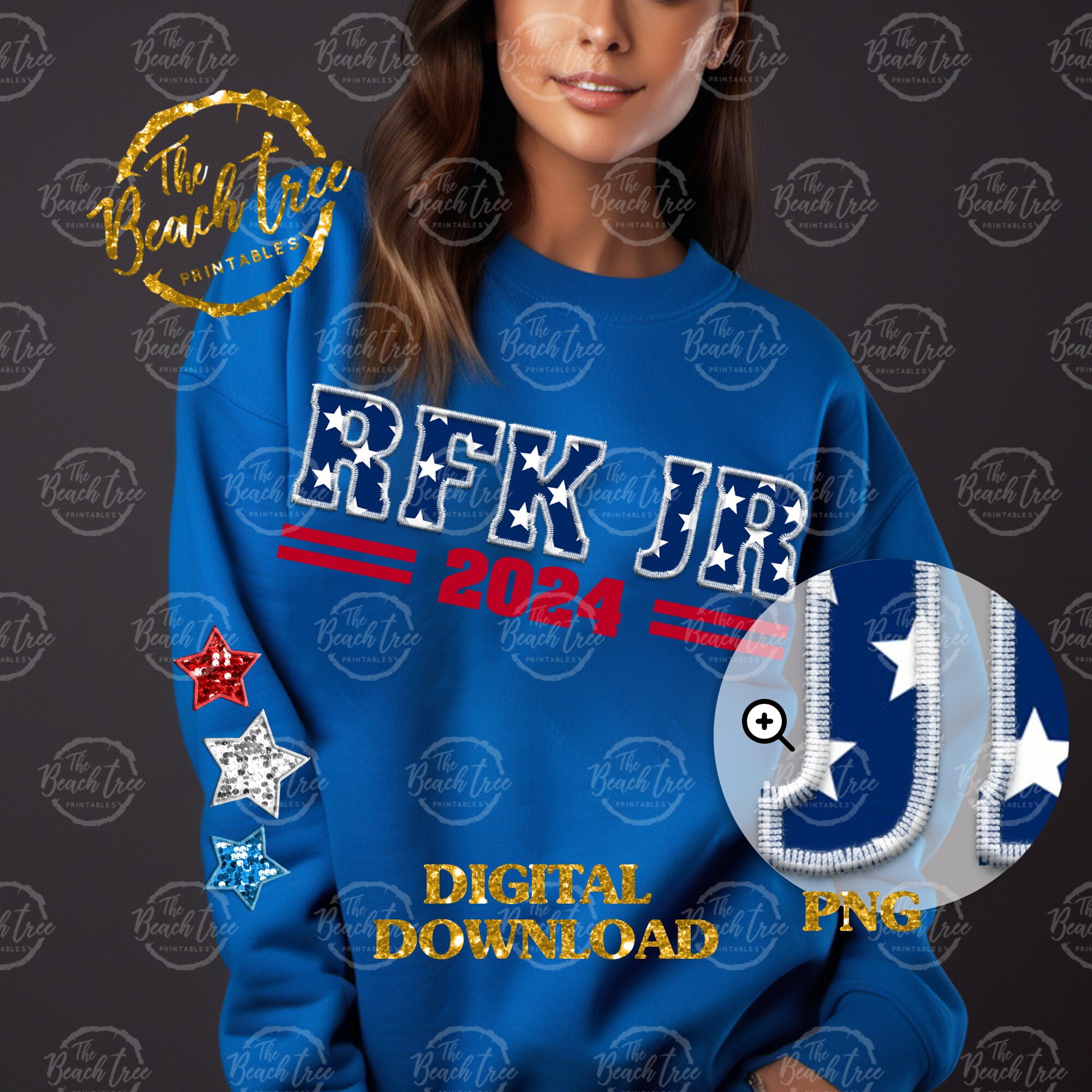 Faux Embroidery RFK JR, Faux Embroidery Kennedy, Vote Kennedy Png ...