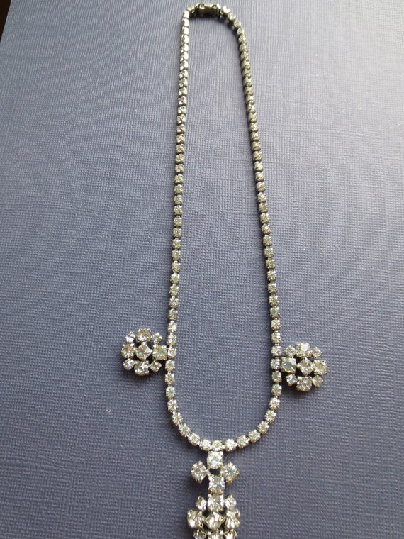 Vintage Rhinestone necklace. 1940s-50s. - image 2