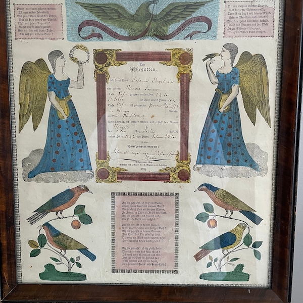 Antique Pennsylvania German Birth Certificate