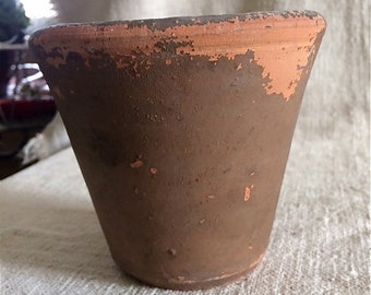 Antique Redware Flower Pot