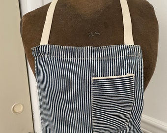 VINTAGE DENIM APRON ② Vintage Denim Apron, 1940s Apron, Blue Apron, Vintage Workwear